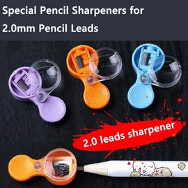 WEKOIL 2.0 Lead Pointer Pencil Sharpener, Mini 2mm Leads Sharpener, Portable Sharpener for 2.0mm Pencil Lead Refills at Office Home Classroom,Pack of 3