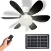 TUSAUW 17.3in Solar Ceiling Fan Light,Small Solar Powered Rechargeable Ceiling