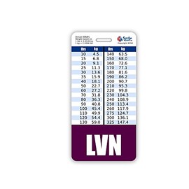 LVN Badge Buddy Vertical w/Height & Weight Conversion Charts (Purple)