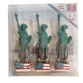 USA Ny Statue of Liberty Replica 4.5 Inches Flag Short Base Statue of Liberty Souvenirs, New York Souvenirs (3 Value Pack)