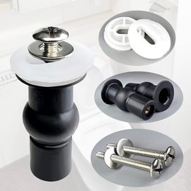 4 Pack Universal Toilet Seat Bolts and Hinge Screws, Top Mounting Fixings Kit with Expanding Rubber Top Nuts, Replacement Screws for 14-16mm Hole Toilet Seat Repair
