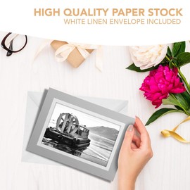 Greeting Cards Gray (Insert) BW - Hovercraft Vehicle Blank Greetings Card Birthday Kids Party Boys Girls #37622