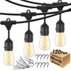 120 FT Outdoor String Lights LED Waterproof with 40 Shatterproof