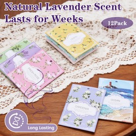 Vanilla Sachets for Drawers and Closets - 12 Pack Long Lasting Odor Eliminator Bags, Natural Fresh Scent for Wardrobe, Storage, Car & Home, Air Freshener Sachets