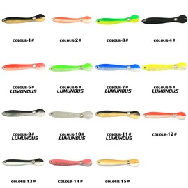 15color Set Soft-Bionic-Fishing-Lure, bass-Lures, Trout-Lures, top-Water-Fishing-Lures for Saltwater-Freshwater Lures for Fishing-Hooks