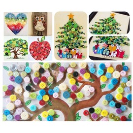 AMORNPHAN Assorted Buttons Pack of 500 – 4-Hole Craft Buttons – Colored Buttons for Sewing, Crafts, DIY, Handmade Ornaments, Scrapbook – Mixed Color Sewing Buttons – Durable Craft Resin Buttons