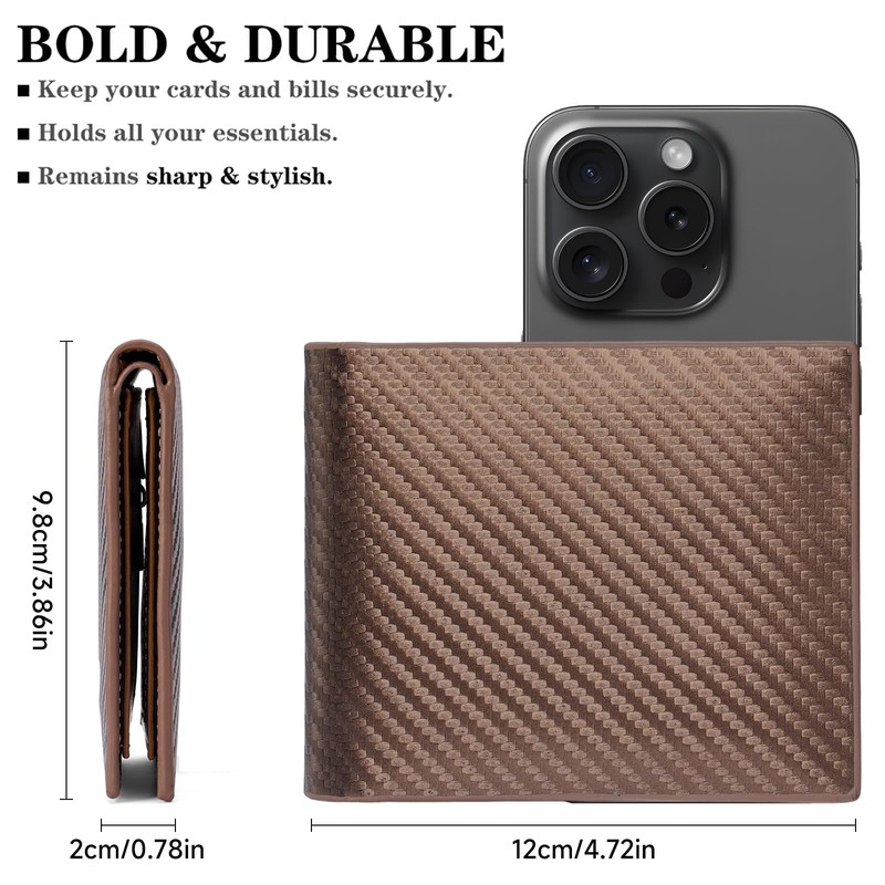 Wallet for Men RFID Blocking Slim Front Pocket Wallets Bifold
