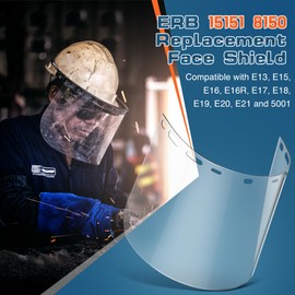 Saillong 1 Pcs Face Shield Replacement Lens Compatible with ERB 15151 8150 Tinted Full Face Shields, Grinding Cosplay (Clear)