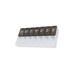 7 Day Weekly Pill AM PM Organizer, ShysTech Large Pill Case Pill Box for Pills/Vitamin/Supplements/Medication (Black/White)