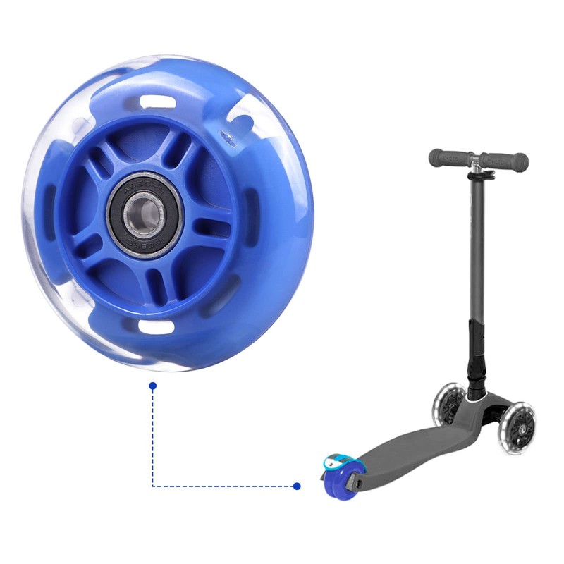 WHEELGOO Rear 80mm Light Up White Flashing 3-Wheeled Kid Scooter