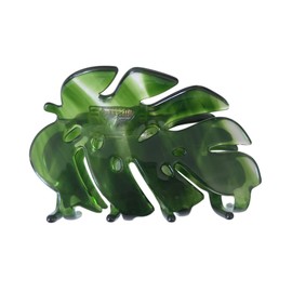 Green Monstera Hair Clips,Cellulose Acetate Hair Clips,Small Claw Clips for Girl,Hair Accessories,Translucent