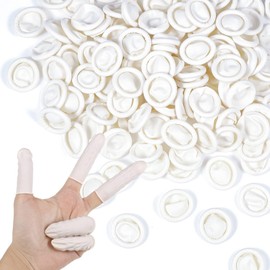 girldate Latex Finger Sacks, About 300 Pieces Finger Sacks, Fingertip Protection, Anti-Slip, Anti-Static, Prevents Fingertip Abrasion, Disposable, Natural Rubber, For Experiments and Work