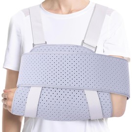 Cabestrillo Inmovilizador de Hombro con Correas Ajustables, Cabestrillo para Brazo Adulto, Inmovilizador de Hombro Color Gris, para Aliviar el Dolor Del Manguito Rotado (Adulto)