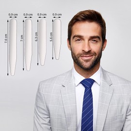 40 Varillas para Cuello de Camisa, Varillas de Acero Inoxidable para Cuello de Camisa, Varillas para Cuellode Camisa Metálicas para Cuello de Camisa de Vestir