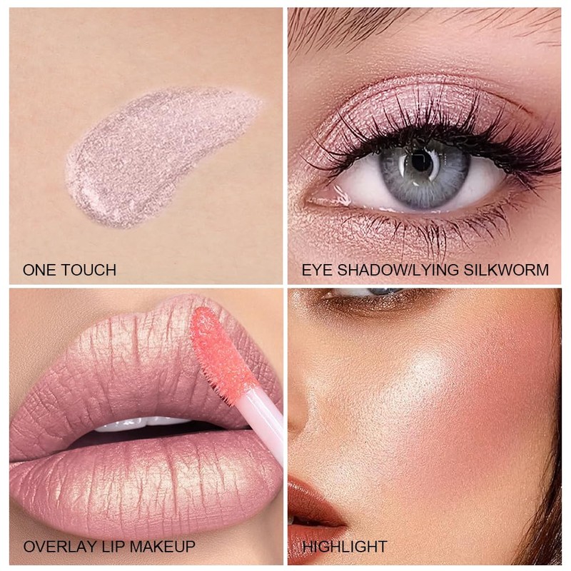 Liquid Glitter Eyeshadow, Diamond Shimmer Eyeshadow, Quick-Dry & Long Lasting