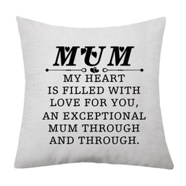 aligarian Mum Cushion Cover Mum Gifts from Daughter Son Throw Pillow Cover for Mother from Daughter Son Mother Cushion Case Pillowcase Women Birthday Christmas Thanksgiving Gift (heart)