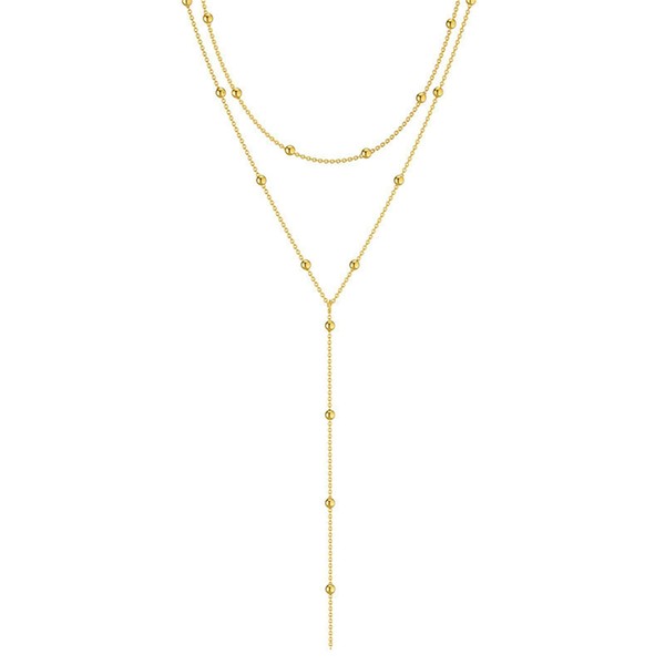 Long gold necklaces for women, Gold lariat necklace, Long chain