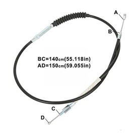 TCMT 55-1/4" Clutch Cable Fits For Harley Sportster 1200 Custom XL1200C 883 Super Low XL883L Iron 883 XL883N Forty Eight XL1200X 2011-2015 Seventy Two Hard Candy Custom XL1200V 2013-2014