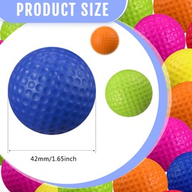 Junkin 24 Pcs Multicolor Foam Golf Practice Balls (24 Pcs/Set, 1.65 Inches, Realistic Feel & Flight, Safe Indoor/Outdoor)
