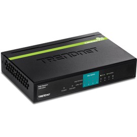 TRENDnet 8-Port 10/100Mbps PoE Switch, 4 x 10/100 Ports, 4 x 10/100 PoE Ports, 30W PoE Power Budget, 1.6 Gbps Switching Capacity, 802.3af, Lifetime Protection, Black, TPE-S44