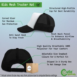 Kids Trucker Hat I Am Kind to Everyone If They are Different Motivational Teamwork Polyester Boys Caps & Girls Caps Black Adjustable