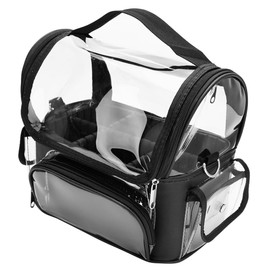 Vaguelly Large Capacity Makeup Tool Bag for Hair Stylist PVC Travel Case with Zipper Closure Organizer for Combs Scissors and Personal Items