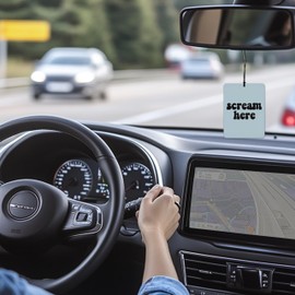 Mancheng-zi Scream Here Car Air Freshener 3Pcs, Spooky Horror Gothic Witchy Air Freshener Hanging for Cars Closet Drawer or Books, Cute Scream Car Accessories Mirror Decor for Women