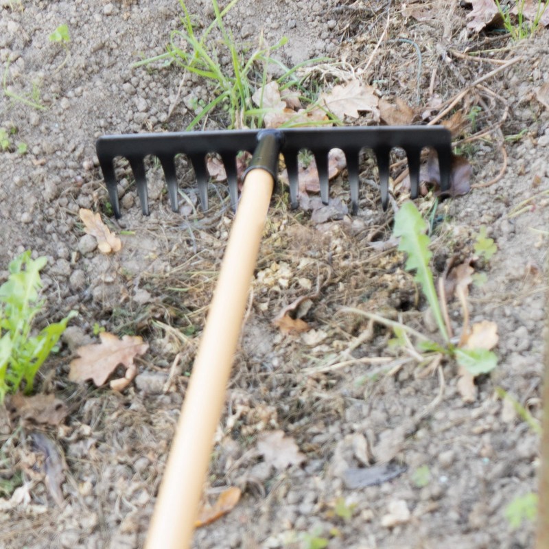 Amig - Garden Rake | Steel Metal Rake with 12