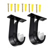 Ceiling-Mount Bracket Black Curtain Rod Holder Heavy Duty Curtain Pole