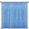 Baby Blue Glitter Sequin Backdrop Curtains 2 Pcs 5FTx10FT Baby