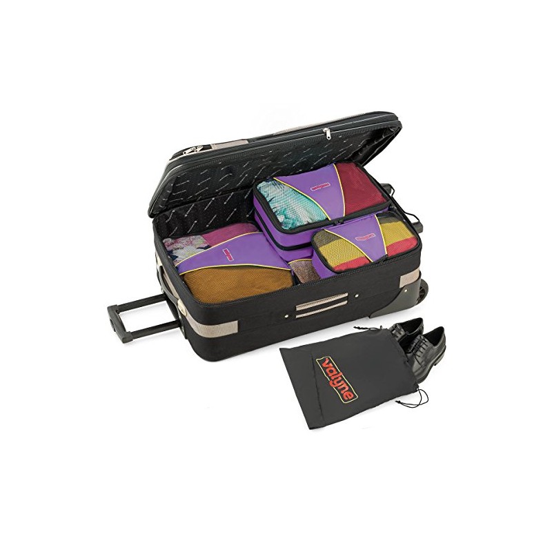 Valyne Mesh Nylon 6-pcs Packing Cubes Set, Travel Accessories Luggage