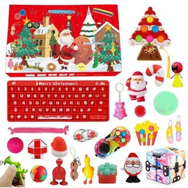 Christmas Countdown Blind Box Christmas Keyboard Santa Decompression Toy Set Christmas Gifts for Kids