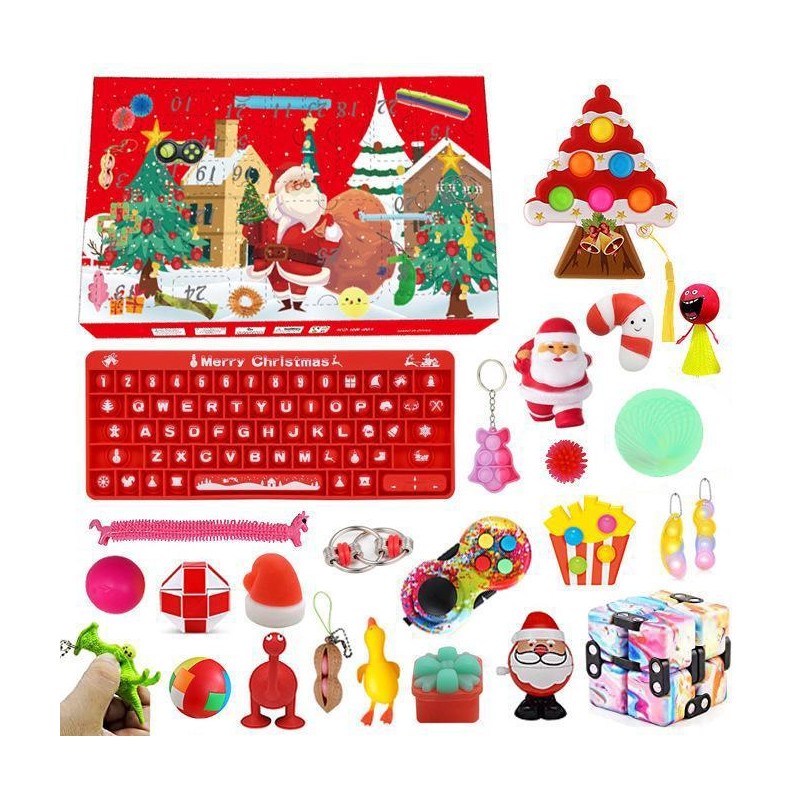 Christmas Countdown Blind Box Christmas Keyboard Santa Decompression Toy Set