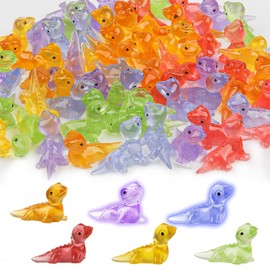 Pack of 66 Luminous Mini Resin Lizard, Glow in the Dark Mini Animals Made of Resin, Luminous Colourful Small Lizard, Mini Animals Lizard Made of Resin, for Aquarium, DIY, Landscape, Garden