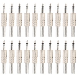 Greluma Pack of 20 3.5 mm Stereo Plug, 1/8 Inch TRS Plug, 3.5 mm 3-Pin Solder Connector for Audio Cable for Repair of Headphones, Earphones and Headsets