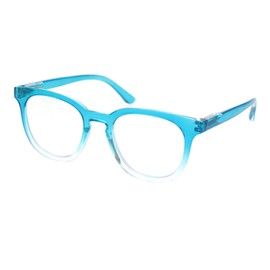 SA106 Retro Hipster Plastic Horned Rim Mod Fashion Reading Glasses Blue +1.0