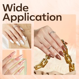 Modelones 8-in-ONE Nail Builder Gel, 6 Colors White Brown Builder Gel for Nails, Hard Gel Builder Nail Extension Gel Builder Gel in a Bottle