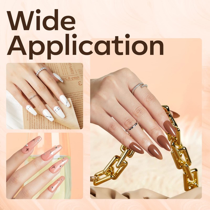 Modelones 8-in-ONE Nail Builder Gel, 6 Colors White Brown Builder