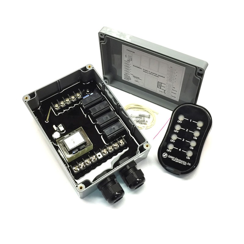GAMA Electronics RF Remote Control System, (4) 120VAC outputs with