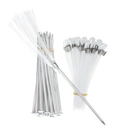 Trail Chasers Ground Markers White 6 Inch Whiskers with Lightweight Non-Rust Aluminum Stakes (Pack of 25) Survey Stakes, Construction Markers, Property Line Markers, Trail Markers