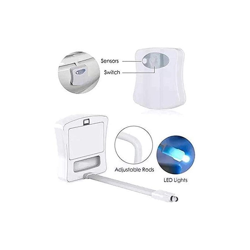 zalati Toilet Night Light 8-Color Motion Sensor Activated LED Lamp