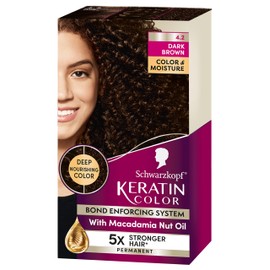 Schwarzkopf Keratin Color, Color & Moisture Permanent Hair Color Cream, 4.2 Dark Brown