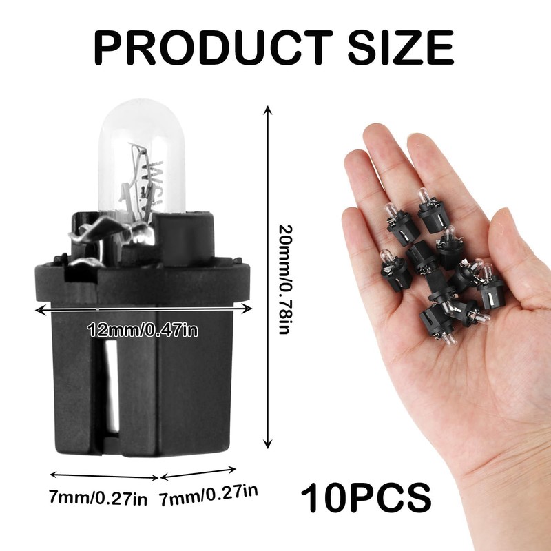 PosyLane 10 Pack T5 B8.5D LED Dashboard Car Dash Light