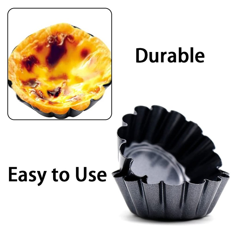 Adipn 6 Pcs Tart Tins Mini Non-Stick Tart Pans Round