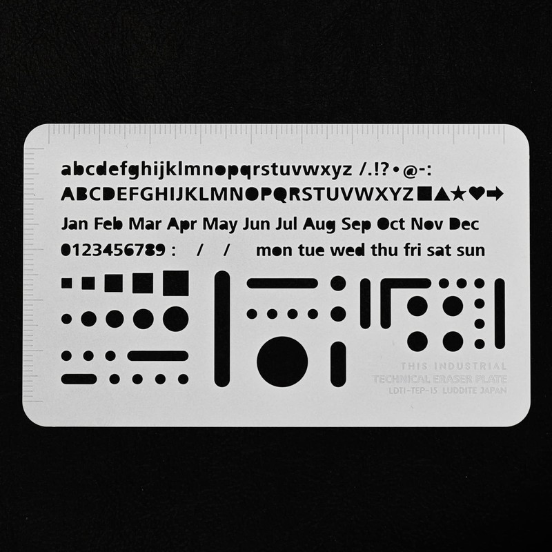 Radite LDTI-TEP-15 Letter Eraser Template TECHNICAL ERASER PLATE WHITE