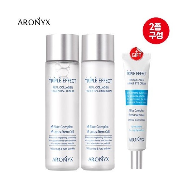 Mediflower Aronix Triple Effect Real Collagen Essential Toner + Emulsion + Eye Cream, None