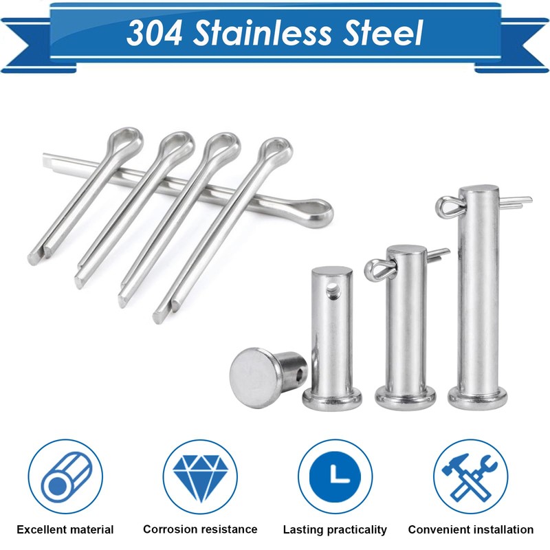 Eoppen 230Pcs Cotter Pin Assortment Kit - 304 Stainless Steel