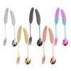 AIXXCUVQ 2pack/lot Metal Spork with Uniform Color Aesthetic Dining Experience