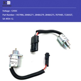 2848A275 Fuel Shut Off Solenoid 2848A271 2848A279 SA-4934-12 for Perkins 700 Series Engine Hyster H177 H2.00XM H2.50XM H3.00XM H3.20XM 12VDC