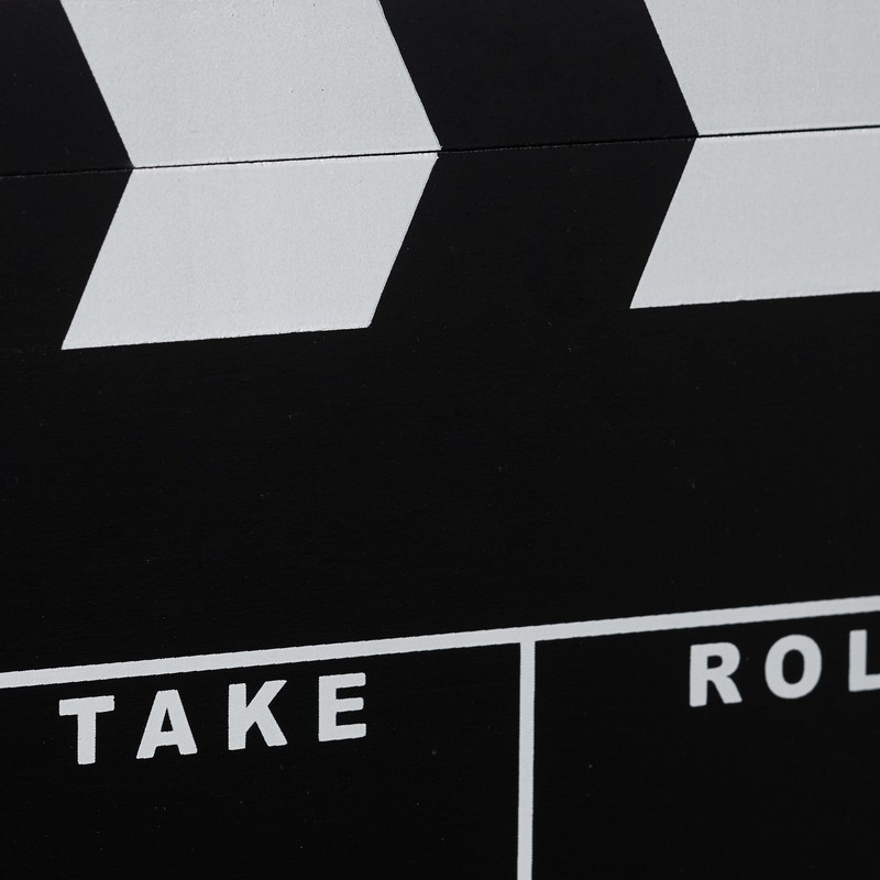Relaxdays Filmklappe Holz, Regieklappe, Synchronklappe, Clapperboard, beschriftbar, Deko, H x